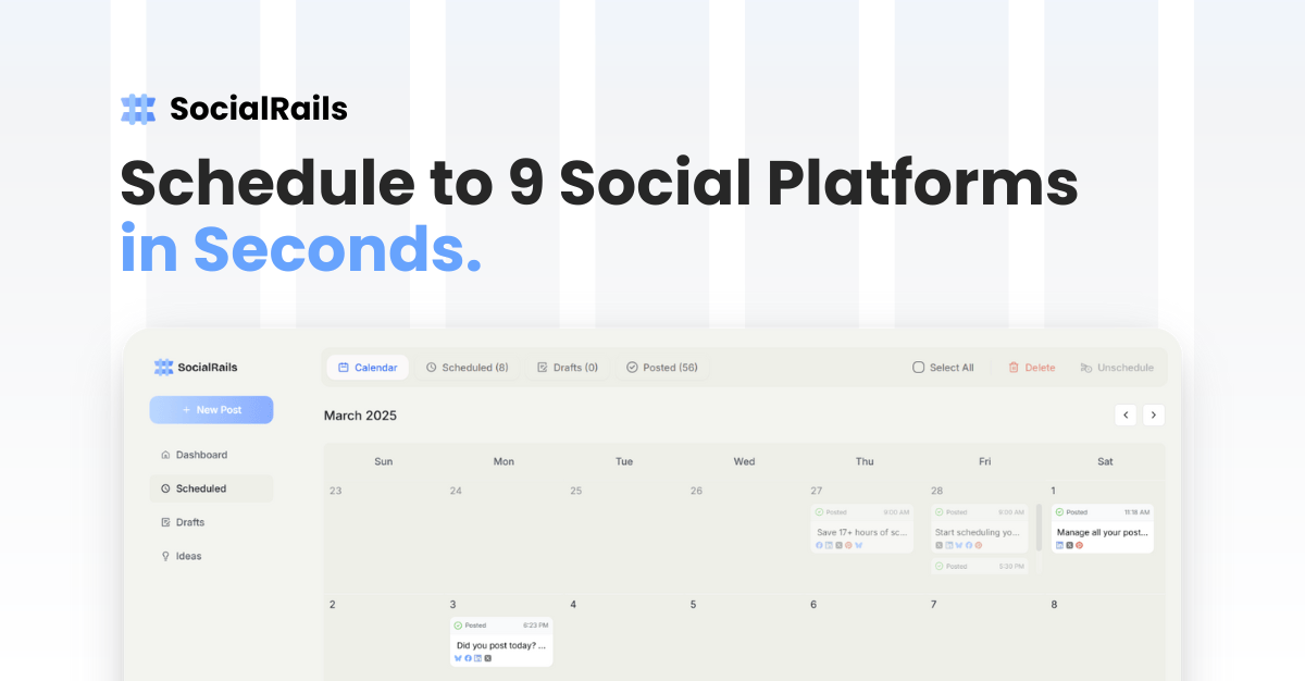SocialRails screenshot and logo